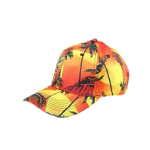 Cappellino da baseball con stampa di palme al tramonto per protezione solare all'aperto