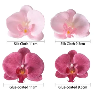 Teste di orchidee rosa realistiche per decorazioni fai-da-te in misure 11cm e 9,5cm
