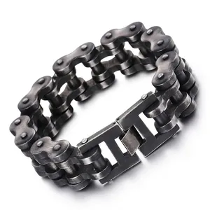 Men Stainless Steel Motorcycle Chain Bracelet Heavy Punk Industrial Hip Hop Bicycle Link Jewelry