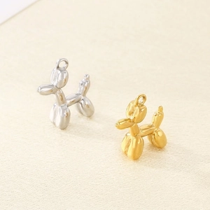 Pendentif Chien Ballon Acier Inoxydable Poli Miroir Fabrication Bijoux DIY Pendentif Animal Minimaliste