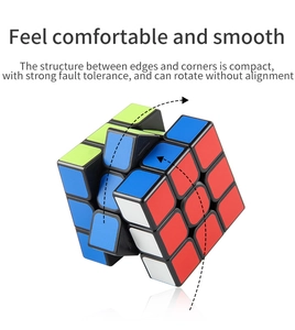 Macro view of 3x3x3 speed cube with rounded edges and anti-stick groove design