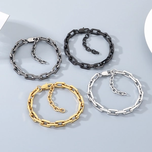 18K gold plated stainless steel O-chain bracelets in silver, gold, black and gunmetal