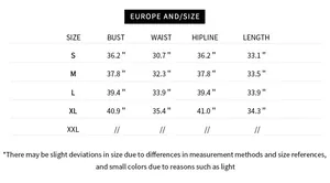 Detailed size chart for sleeveless maternity dress showing measurements in inches