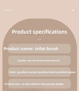 Detailed specifications of the toilet brush featuring ABS handle and TPR brush head materials
