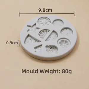 Detailansicht der Minifrucht-Silikonform für Fondant mit Maßen 9,8cm und 80g Gewicht