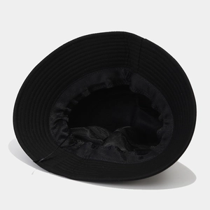 Bob unisexe en coton noir avec protection solaire et bord pliable pour l'extérieur