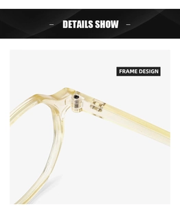Detail showing the frame design and metal hinge structure of amber candy colored glasses