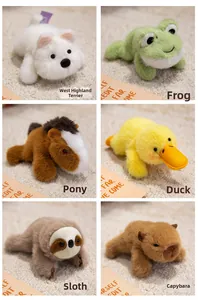 Six cute plush animal magnets including capybara and horse shown in a grid layout