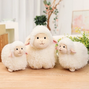 Cute Plush Sheep Doll Soft Lamb Wool Stuffed Animal Toy Soothing White Lamb For Kids Home Decor Adorable