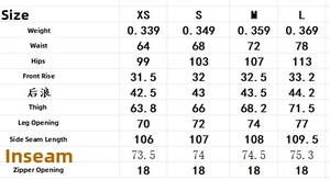 Detailed size chart for linen-style sleeveless vest and pants set with measurements