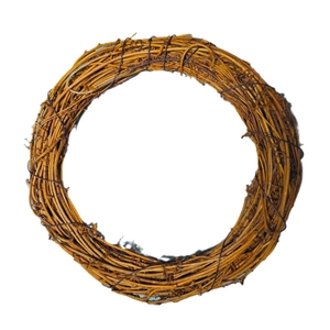 Natural brown handmade circular rattan wreath base for Christmas flower shop decoration