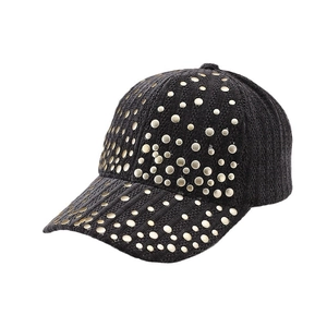 Baseball Cap Corduroy Metal Rivet Sunshade Warm Outdoor Streetwear Punk Style For Women Adjustable