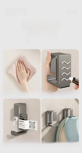Step-by-step drill-free installation guide for the stainless steel washbasin hook