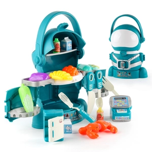 Set cucina giocattolo a tema astronauta con contenitore spaziale e accessori