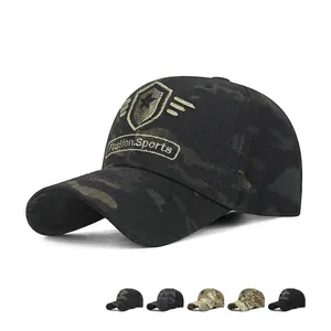 Baseball Cap Camouflage Cotton Ripstop Tactical Outdoor Sun Protection Embroidered Shield Star Adjustable Men Women