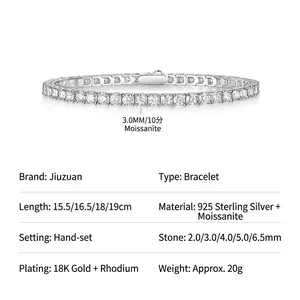 Luxurious S925 sterling silver moissanite tennis bracelet with 18K gold plating finish