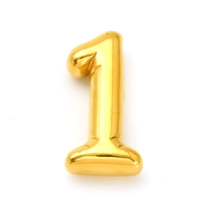 Minimalist gold number 1 titanium steel pendant necklace shown on a clean white background