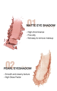 Macro view of matte and pearl double-ended eyeshadow stick texture and smooth finish