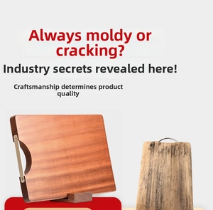 Detailed comparison showing durable ebony wood cutting board with stainless handle