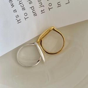 Anelli aperti minimalisti in argento sterling 925 color oro e argento sovrapposti