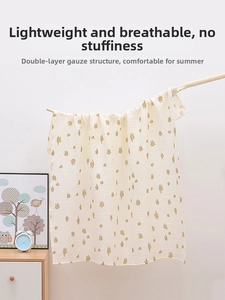 Lightweight breathable double-layer gauze baby blanket with citrus fruit floral patterns