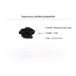 Detail view of rhinestone mesh hair claw with size 12.7cm and weight 30.4g parameters