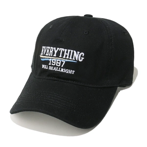Schwarze Vintage Baseballkappe mit 1987-Stickerei und gebogenem Schirm für Herren Damen