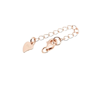 Rose gold S925 silver extender chain with lobster clasp and heart pendant for jewelry DIY