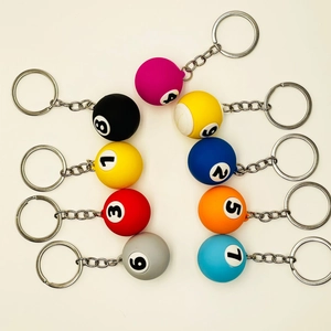 Set of 8 colorful billiard ball keychains with numbers 1 to 8 for sports gifts