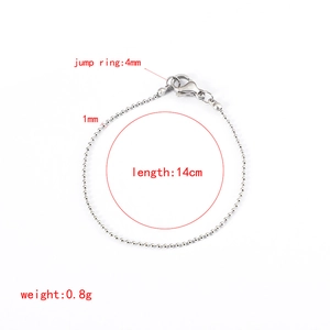 Minimalist silver metal bead bracelet and anklet with 1mm beads in a circular layout