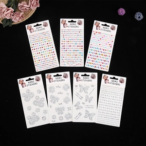 Bijoux De Visage Autocollants Auto-adhésifs Acrylique Strass Gemmes Corporelles Pour Maquillage Festival Party Rave Coloré