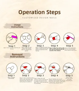 Step-by-step instruction guide for applying and removing gradient leopard print press-on nails