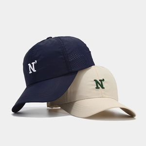 Cappello Da Baseball Nylon Asciugatura Rapida Ricamo Lettera N Foro Perforato Traspirante Protezione Solare Esterna Regolabile