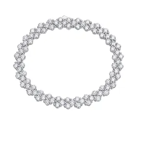 Elegant Moissanite Tennis Bracelet S925 Sterling Silver Round Cut Luxury Wedding Party High End Jewelry For Women