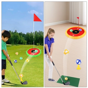 Kit de golf multifonctionnel pour enfants avec cible lumineuse pour sport intérieur