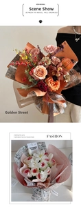 Close-up of premium floral wrapping paper styles featuring textured and marble patterns