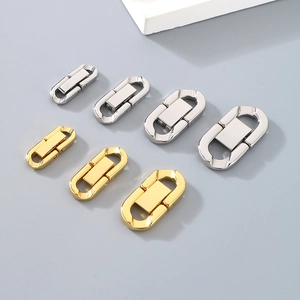 U-shaped stainless steel jewelry clasps in gold and silver finishes for DIY jewelry making