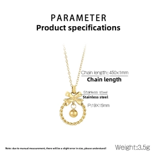 Détails du collier à nœud en acier inoxydable avec chaîne de 450mm et dimensions du bijou
