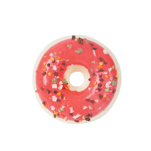 Modèle de donut artificiel en PU avec glaçage rose et pépites colorées pour déco