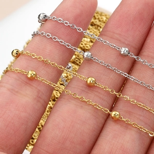 Fine stainless steel ball chain and gold tassel chain for DIY jewelry making accessories