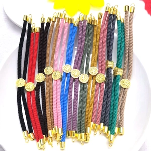 Adjustable woven Milan rope bracelets with 18k gold-plated Tree of Life charms in various colors