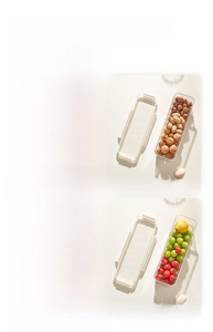 Stackable food storage containers with airtight lids for noodles, nuts and dried fruit