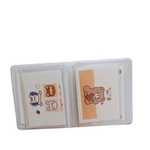 3-inch mini polaroid photo album in translucent white with cute cartoon bear design