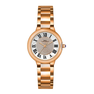 IBSO rose gold women watch featuring Roman numerals and sparkling diamond dial detail