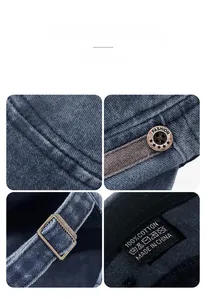 Detailed close-up of washed cotton fabric, vintage metal buttons and interior labels on cap