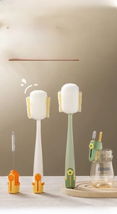 Multi-functional 5-in-1 cup cleaning brush set with stand for vertical drying and storage