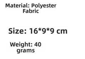 Detailed specs for floral quilted makeup bag in polyester fabric, size 16x9x9cm, weight 40g