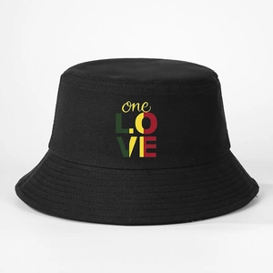 One Love Buchstaben Druck Bucket Hat Polyester Twill Sonnenschutz Winddicht Casual Anglerhut Für Outdoor Streetwear