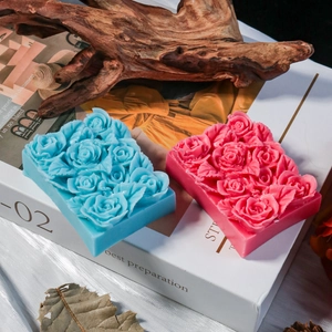 Stampo In Silicone Grappolo Di Rose Per Sapone Artigianale Candela Fai Da Te Strumento Artigianale Rettangolare Goffrato Bianco