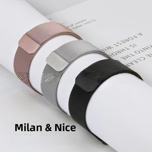 Three-color Milanese loop metal bands for Apple Watch with magnetic clasp feature